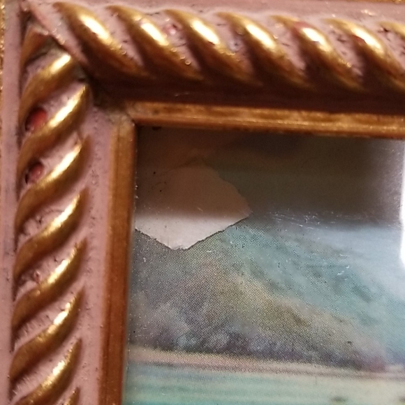 VTG Reverse Glass Painting With Background Print - Picture 5 of 9